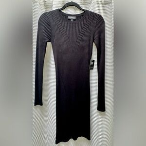 Express Charcoal Ribbed Knit Dress